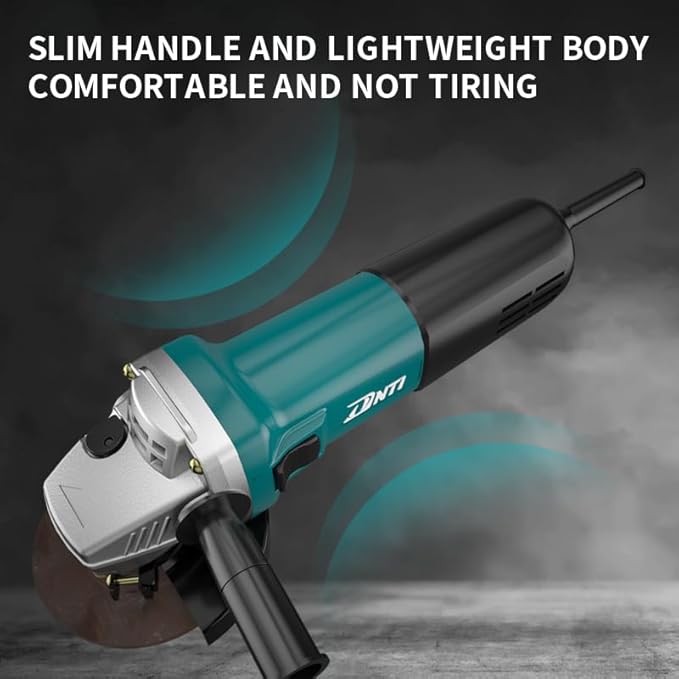 DNTI Power Angle Grinder 4inch 6.5-Amp,11000RPM Electric Grinder power Tools with Cutting Grinding Wheels,Lever,Auxiliary Handle and Grinding Wheel Shield for Metal and Rust Removal 53118