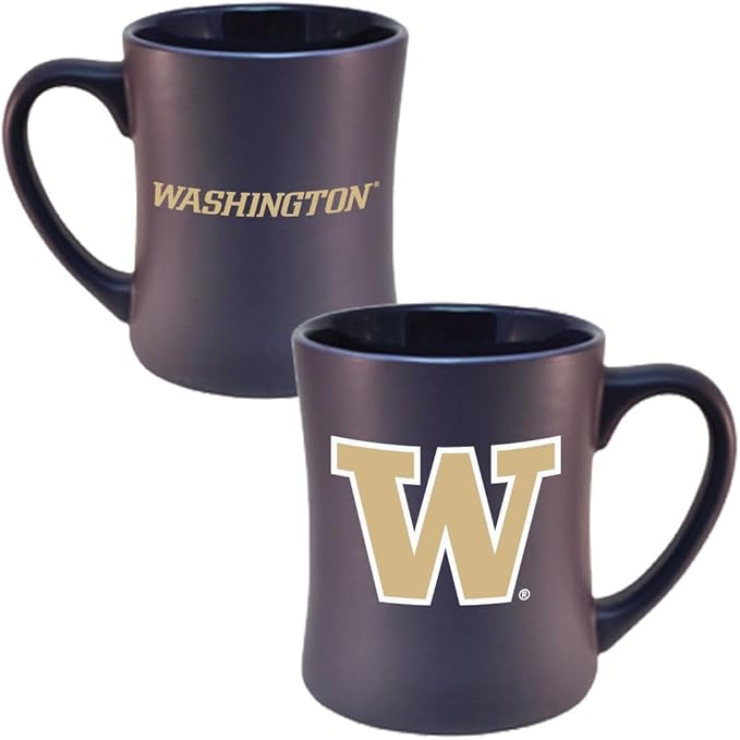 Washington Huskies Ceramic 16oz Sculpted Mug – Official Team Logo Coffee Cup – Handwash Recommended – Individually Boxed