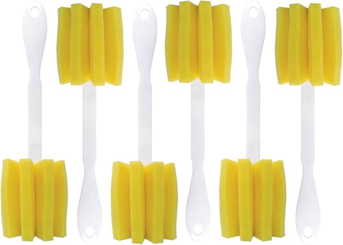 LOLA Glass & Jar Sponge Brush, Star Shaped, 6 Pack, Foam Material, Dishwasher Safe, Non-Scratch, Perfect for Glasses, Mugs, Bottles