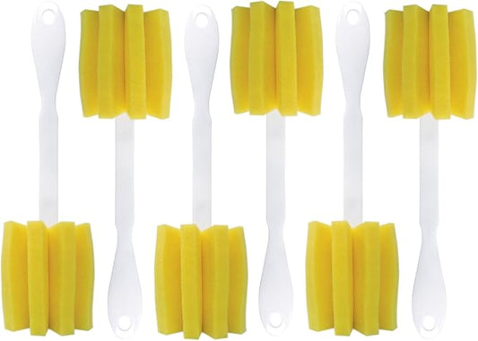LOLA Glass & Jar Sponge Brush, Star Shaped, 6 Pack, Foam Material, Dishwasher Safe, Non-Scratch, Perfect for Glasses, Mugs, Bottles