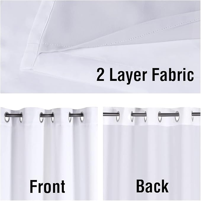 H.VERSAILTEX 2 Layers Blackout Curtain Drapes for Living Room/Bedroom, Length 63"/84"/96"/108", Multi Colors