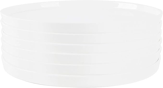 Bone China Cone Shape, Elegance White Plate 8.25", Set of 6