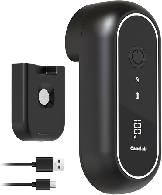 Canslab Turbo Rechargeable Can Opener - Professional Grade Blade, Auto-Stop, LED Battery Life Display, Wall-mountable, Side Cut Electric Can Opener for Smooth Edge, Hands-free Operation,USB-C Charging