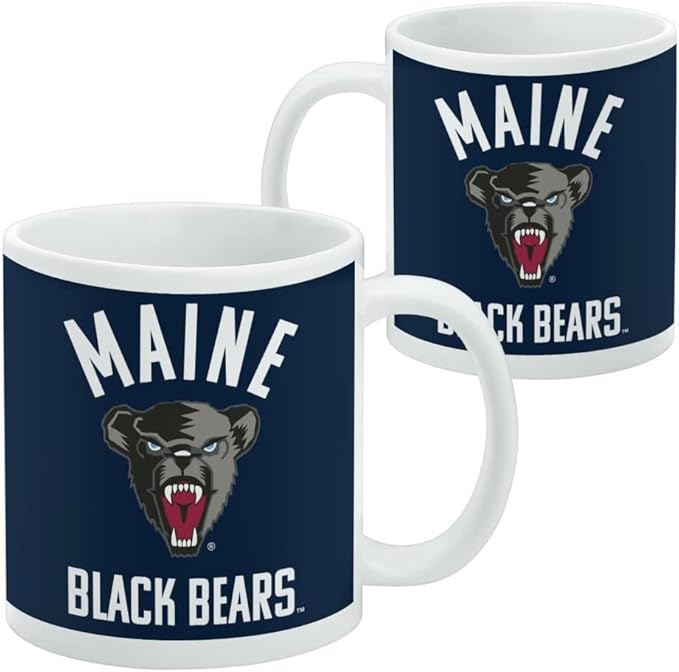 University of Maine Official Logo Ceramic Coffee Mug, Novelty Gift Mugs for Coffee, Tea and Hot Drinks, 11oz, White