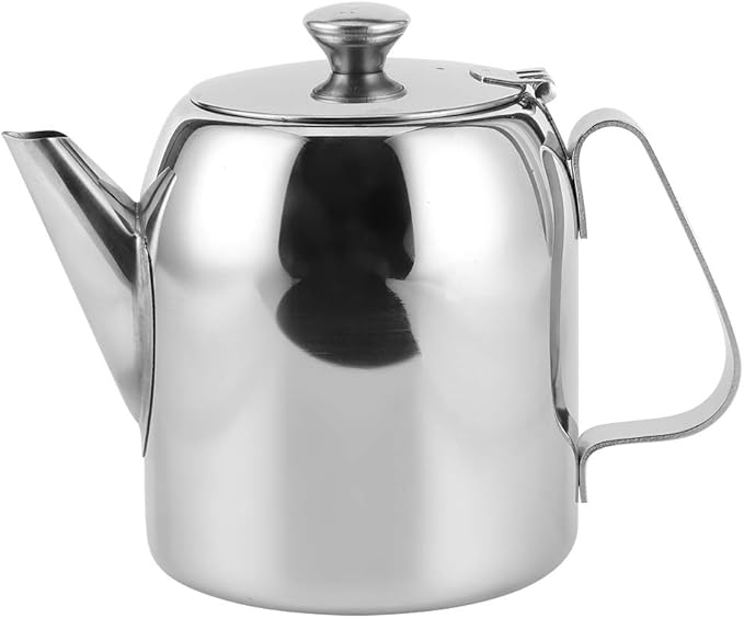 Coffee Pot Teapot Stainless Steel Tea Kettle Cold Short Spout Pour Over for Home Kitchen Hotel Restaurant(32oz)