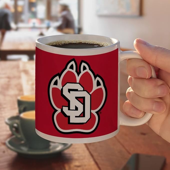 South Dakota Primary Logo Ceramic Coffee Mug, Novelty Gift Mugs for Coffee, Tea and Hot Drinks, 11oz, White