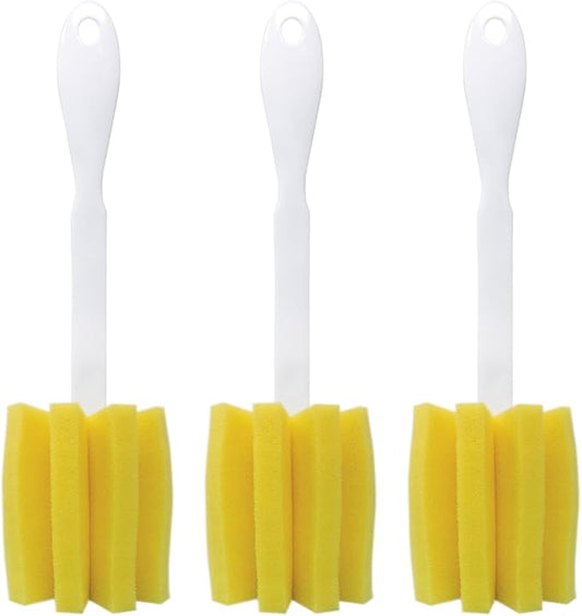 LOLA Glass & Jar Sponge Brush, Star Shaped, 3 Pack, Foam Material, Dishwasher Safe, Non-Scratch, Perfect for Glasses, Mugs, Bottles