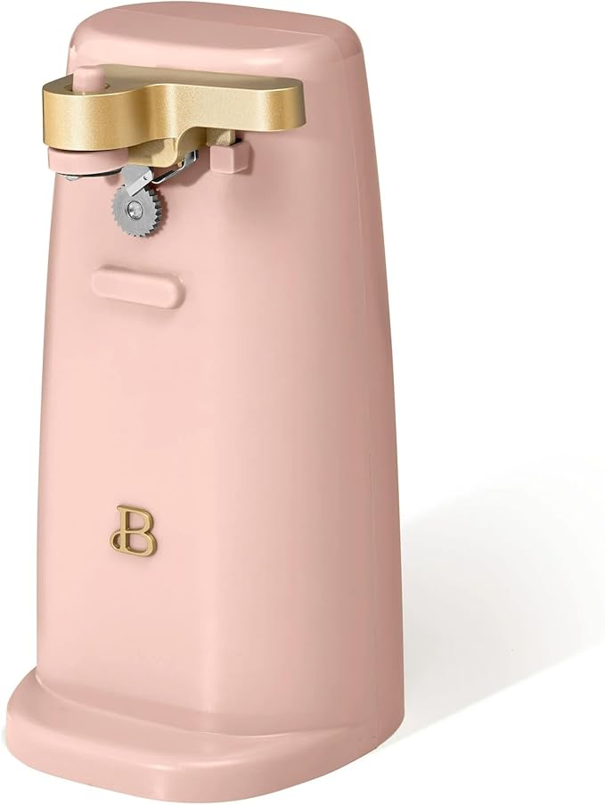Beautiful Automatic Can Opener Kit, Hands-Free Electric Opener with Safety Auto-Stop & Magnetic Lid Catcher, Special Edition(Rose)