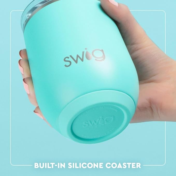 Swig Life 12oz Wine Tumbler with Lid, Stainless Steel, Dishwasher Safe, Portable, Triple Insulated Wine Tumbler (Shimmer Pearl)