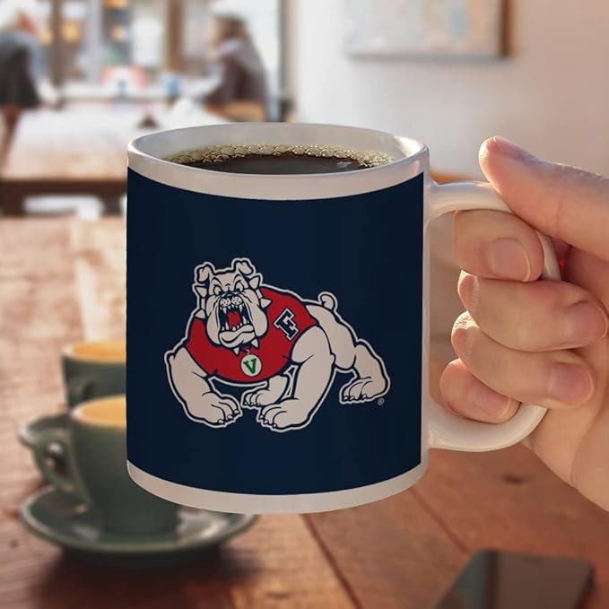 Fresno State Primary Logo Ceramic Coffee Mug, Novelty Gift Mugs for Coffee, Tea and Hot Drinks, 11oz, White