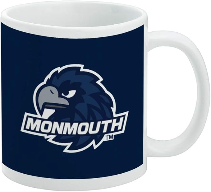 Monmouth University Official Hawks Logo Ceramic Coffee Mug, Novelty Gift Mugs for Coffee, Tea and Hot Drinks, 11oz, White