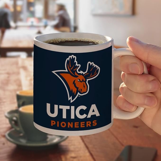 Utica University Primary Logo Ceramic Coffee Mug, Novelty Gift Mugs for Coffee, Tea and Hot Drinks, 11oz, White