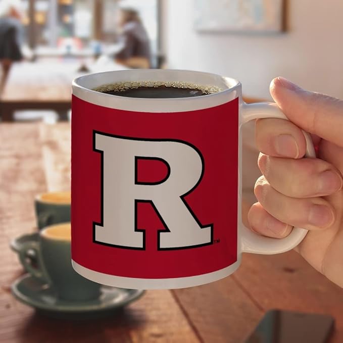 Rutgers Scarlet Knights Logo Ceramic Coffee Mug, Novelty Gift Mugs for Coffee, Tea and Hot Drinks, 11oz, White