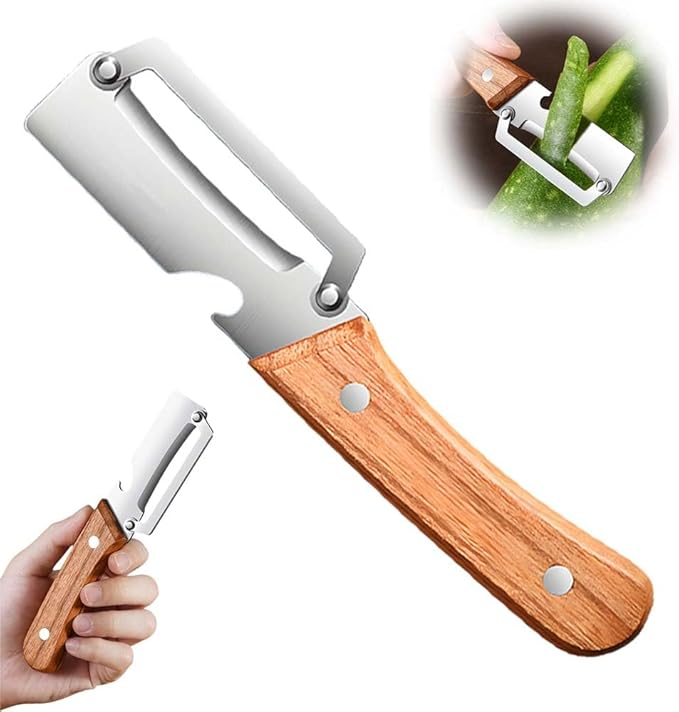Multi Functional Vegetable Peeler for Kitchen, Ultra Sharp Stainless Steel Veggie, Fruit, Carrot, Orange & Potato Peeler with Ergonomic Handle, Julienne Peeler & Bottle Opener, Fruit Peeler (2pcs)