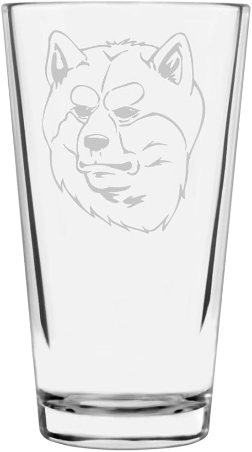 Akita Inu Japanese Custom Personalized Dog Themed Etched All Purpose 16oz Pint Glass