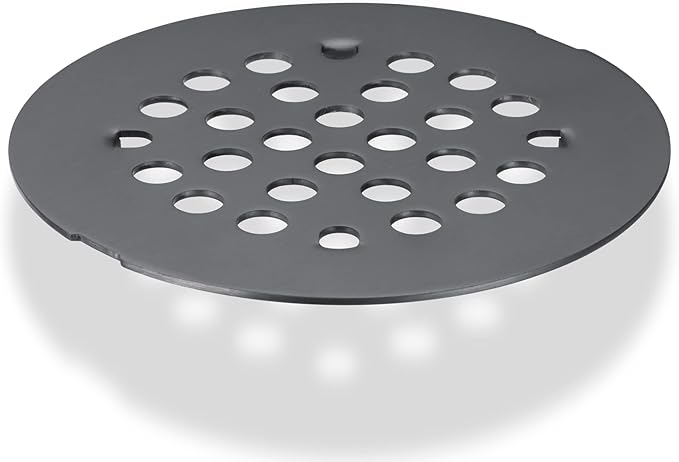 Bropury 4-1/4-Inch Easy-to-Install Snap-in Shower Drain Cover Floor Drain Replacement Cover Stainless Steel (Gun Grey)
