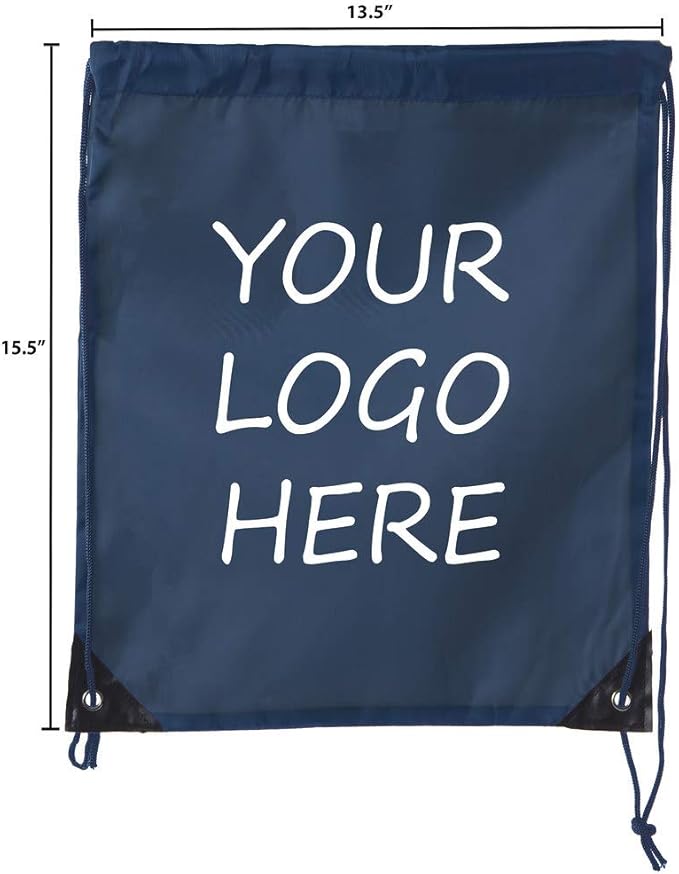Mato & Hash Custom Bags With Your Logo | 10PK Promotional Drawstring Backpack - 10PK Navy CE2500