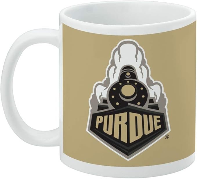 Purdue University Ceramic Coffee Mug, Novelty Gift Mugs for Coffee, Tea and Hot Drinks, 11oz, White
