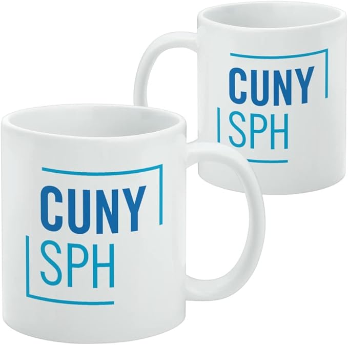 CUNY School of Public Health Primary Logo Ceramic Coffee Mug, Novelty Gift Mugs for Coffee, Tea and Hot Drinks, 11oz, White