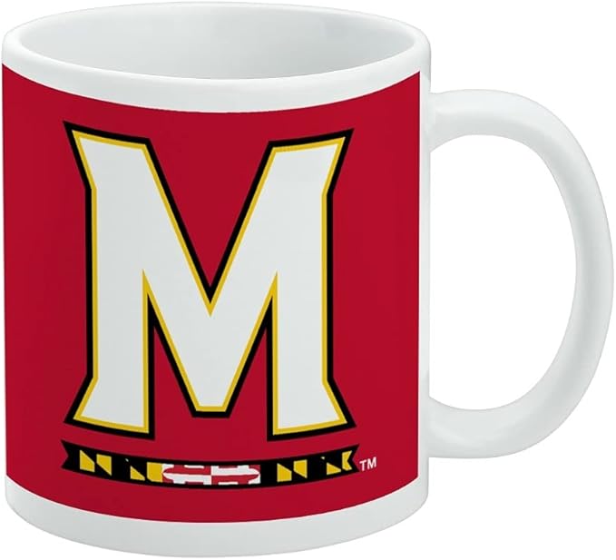 University of Maryland Primary Logo Ceramic Coffee Mug, Novelty Gift Mugs for Coffee, Tea and Hot Drinks, 11oz, White