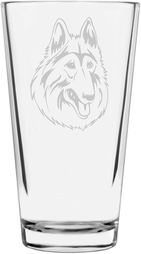 Belgian Shepherd Dog (Tervuren) Dog Themed Etched All Purpose 16oz Pint Glass