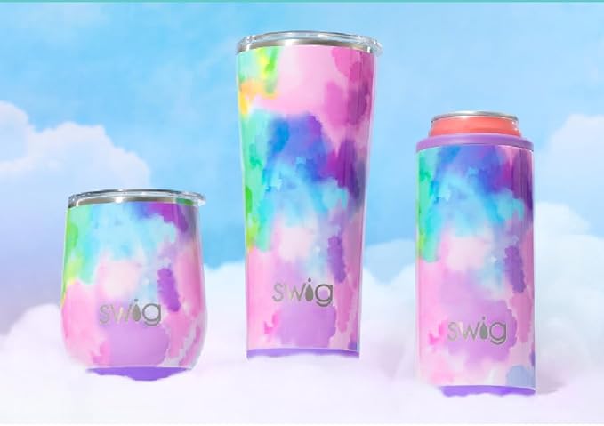 Swig Life 12oz Wine Tumbler with Lid, Stainless Steel, Dishwasher Safe, Portable, Triple Insulated Wine Tumbler (Cloud Nine)