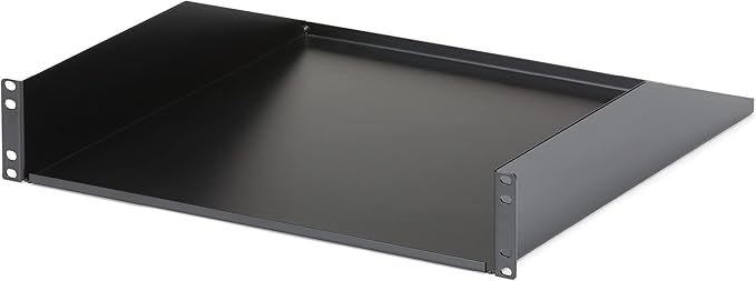 StarTech.com 2U Server Rack Shelf - Universal Rack Mount Cantilever Shelf for 19" Network Equipment Rack & Cabinet - Heavy Duty Steel – Weight Capacity 125lb/56kg - 18" Deep Tray, Black (CABSHELFHD)