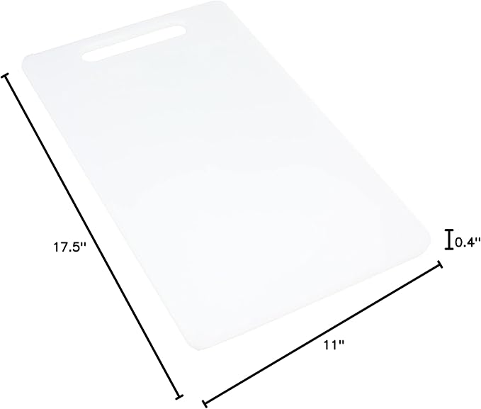 Chef Craft Basic Solid Plastic Cutting Board, 17.5 x 11 inch, White