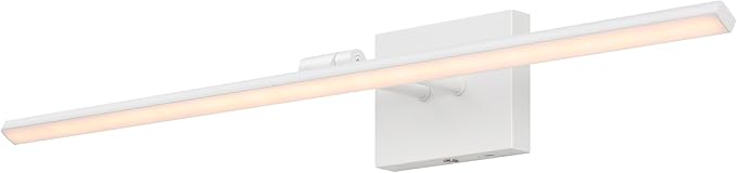 JONATHAN Y JYL7163B Santino 28" Modern Minimalist Swivel Integrated Dimmable LED Rechargeable Picture Light with Touch Sensor for Bedroom, Living Room, Kitchen, Office, White