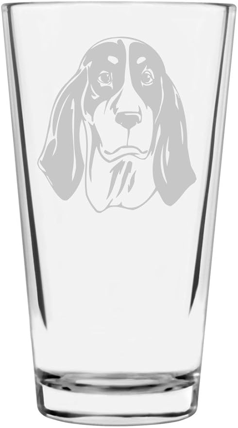 Ariegeois Custom Personalized Dog Themed Etched All Purpose 16oz Pint Glass