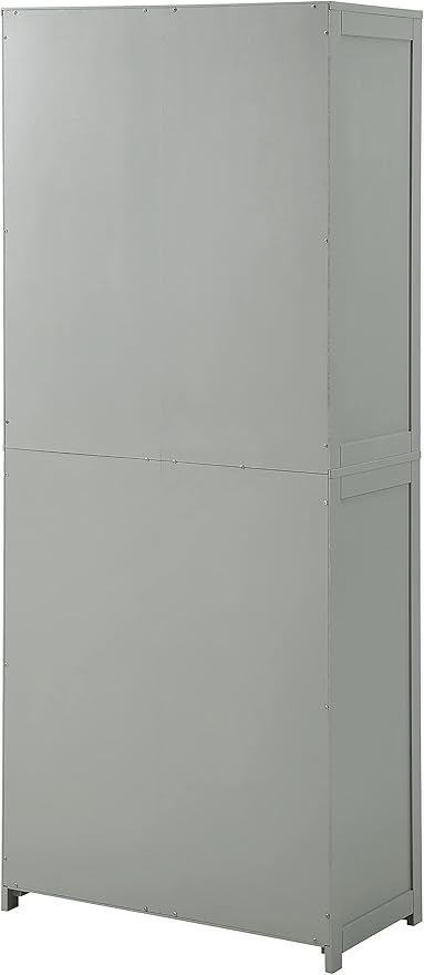 Crosley Furniture Savannah Tall Pantry Storage Cabinet with Shelves, Kitchen, Dining, or Laundry Room, Gray