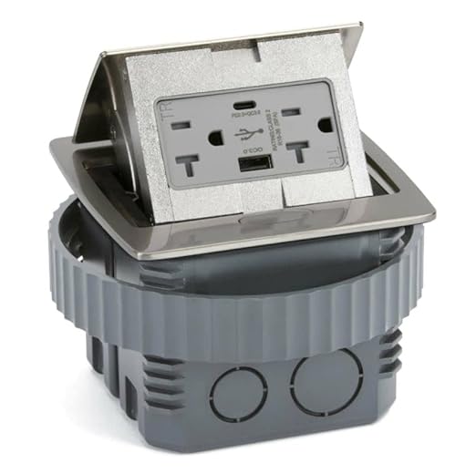 Lew Electric Kitchen Countertop Pop Up Charging USB A/C Ports (Stainless Steel)