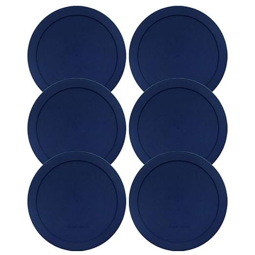 Wood Grip - Lids for Pyrex and Anchor Round Glass Containers - Lids for Pyrex Glass Containers - Replacement Lids (Blue, 4 Cups, 6 Pack)