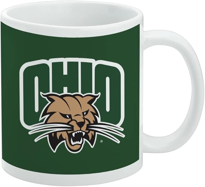 Ohio University Primary Logo Ceramic Coffee Mug, Novelty Gift Mugs for Coffee, Tea and Hot Drinks, 11oz, White