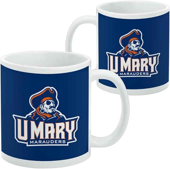 University of Mary Primary Logo Ceramic Coffee Mug, Novelty Gift Mugs for Coffee, Tea and Hot Drinks, 11oz, White