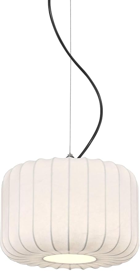 Possini Euro Design Jaime 12" Modern Pendant Ceiling Light Fixture Dining Room Over Table Kitchen Island Foyer Drum Hanging Round Matte Black and White Metal Fabric Hallway Entryway Living Room Mini