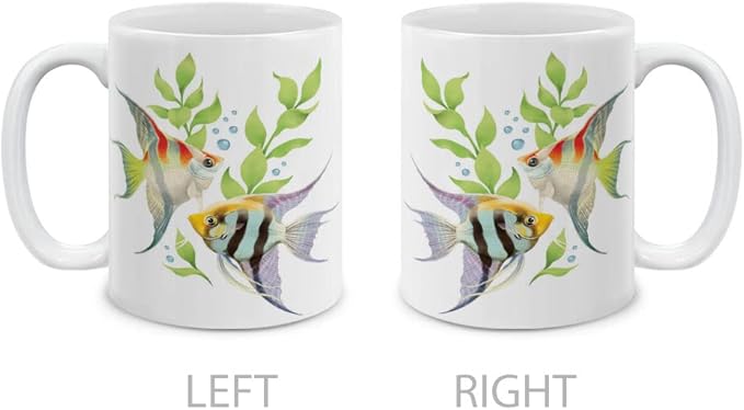 MUGBREW Freshwater Angelfish (Pterophyllum Scalare) Ceramic Coffee Mug Tea Cup, 11 OZ