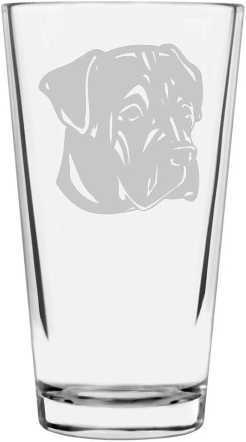 Cane Corso Dog Themed Etched All Purpose 16oz Pint Glass