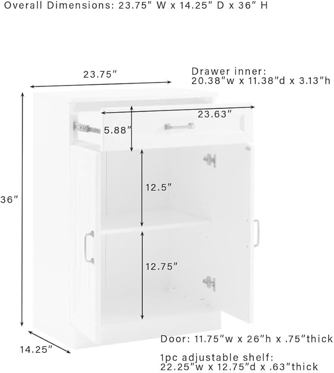 Crosley Furniture Stanton Pantry Storage Cabinet with Shelves, Kitchen, Dining, or Laundry Room, Coffee