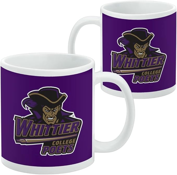 Whittier College Primary Logo Ceramic Coffee Mug, Novelty Gift Mugs for Coffee, Tea and Hot Drinks, 11oz, White