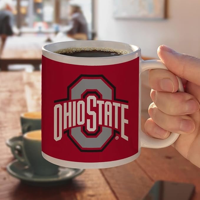 The Ohio State University Primary Logo Ceramic Coffee Mug, Novelty Gift Mugs for Coffee, Tea and Hot Drinks, 11oz, White