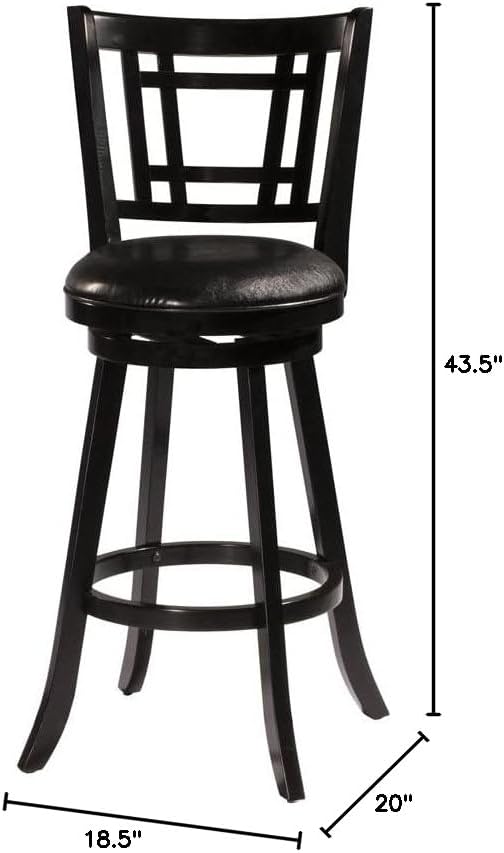 Hillsdale Fairfox 30.5" Wood Swivel Bar Height Stool, Black