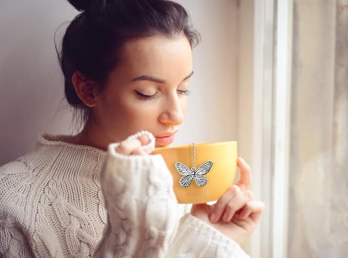 2pcs Tea Infuser,Loose Leaf Tea Steeper Tea Strainer with Charm Handmade Dragonfly Butterfly Pendant Tea Ball Tea Filter Tea Infusers for Loose Tea