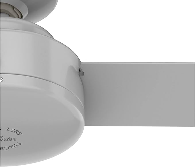 Hunter 52 inch Indoor Ceiling Fan No Light - Modern Ceiling Fan without Light, 3 Blades, Standard Mount, For Bedroom, Living Room, or Kitchen, Wall Control - Presto 52383, Dove Grey