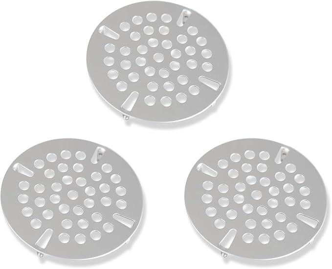 (3 Pack)3-1/2" Commercial Sink Drain Strainer Replacement, Waste Drain Cover Screen, Flat Strainer Only for Commercial Sink Drain with Lever Handle, Stainless Steel (NOT Universal)