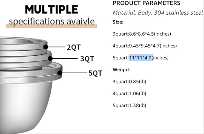304 Stainless Steel Rice Strainer - Microporous ColanderBeans Washer Strainers And Colanders - Washing Bowl for Fruit Washing Bowl With Strainer (2QT)