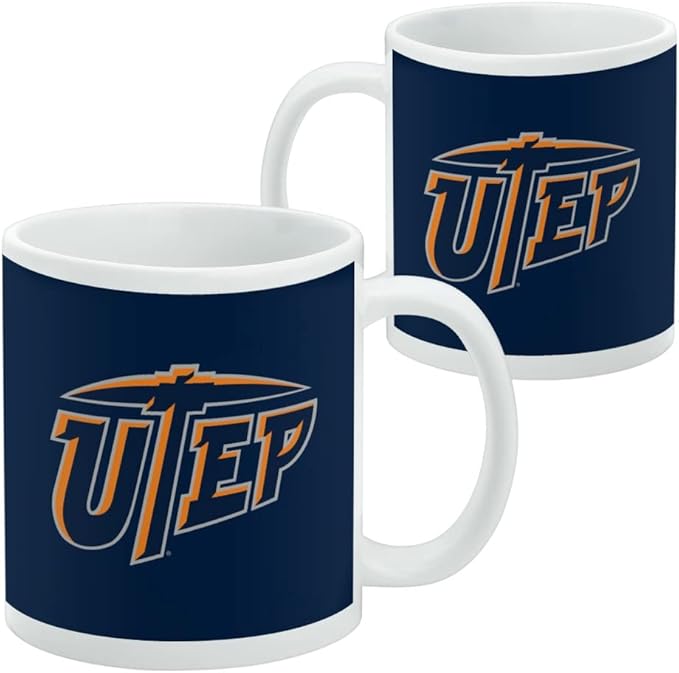 University of Texas at El Paso Primary Logo Ceramic Coffee Mug, Novelty Gift Mugs for Coffee, Tea and Hot Drinks, 11oz, White