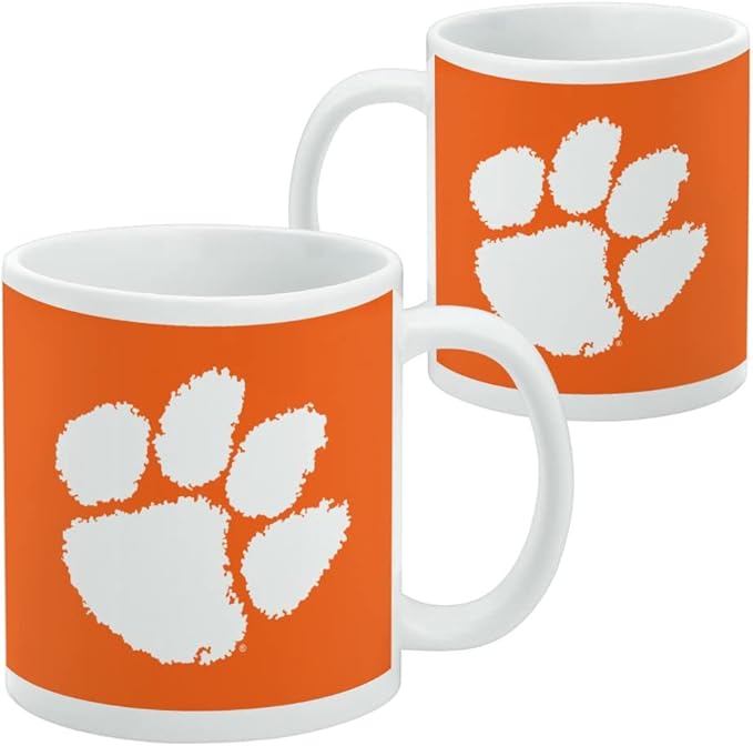 Clemson University Primary Logo Ceramic Coffee Mug, Novelty Gift Mugs for Coffee, Tea and Hot Drinks, 11oz, White