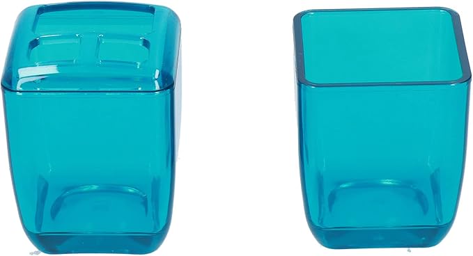 Bathroom Accessory Set, 4PCS Blue Bathroom Accessories Set Include Soap Dispenser, Toothbrush Holder, Soap Dish, Mousewash Cup for Decor