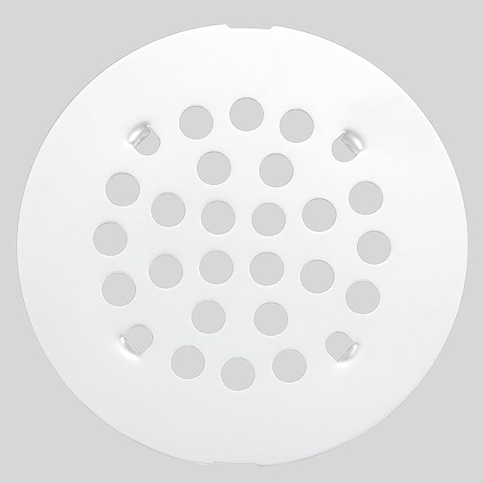 Bropury 4-1/4-Inch Easy-to-Install Snap-in Shower Drain Cover Floor Drain Replacement Cover Stainless Steel (White)